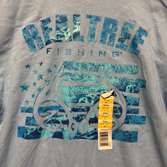 Real Tree Double Sided Elk Graphic Print Outdoors Adventure Mens Medium Hunting - Picture 3 of 13